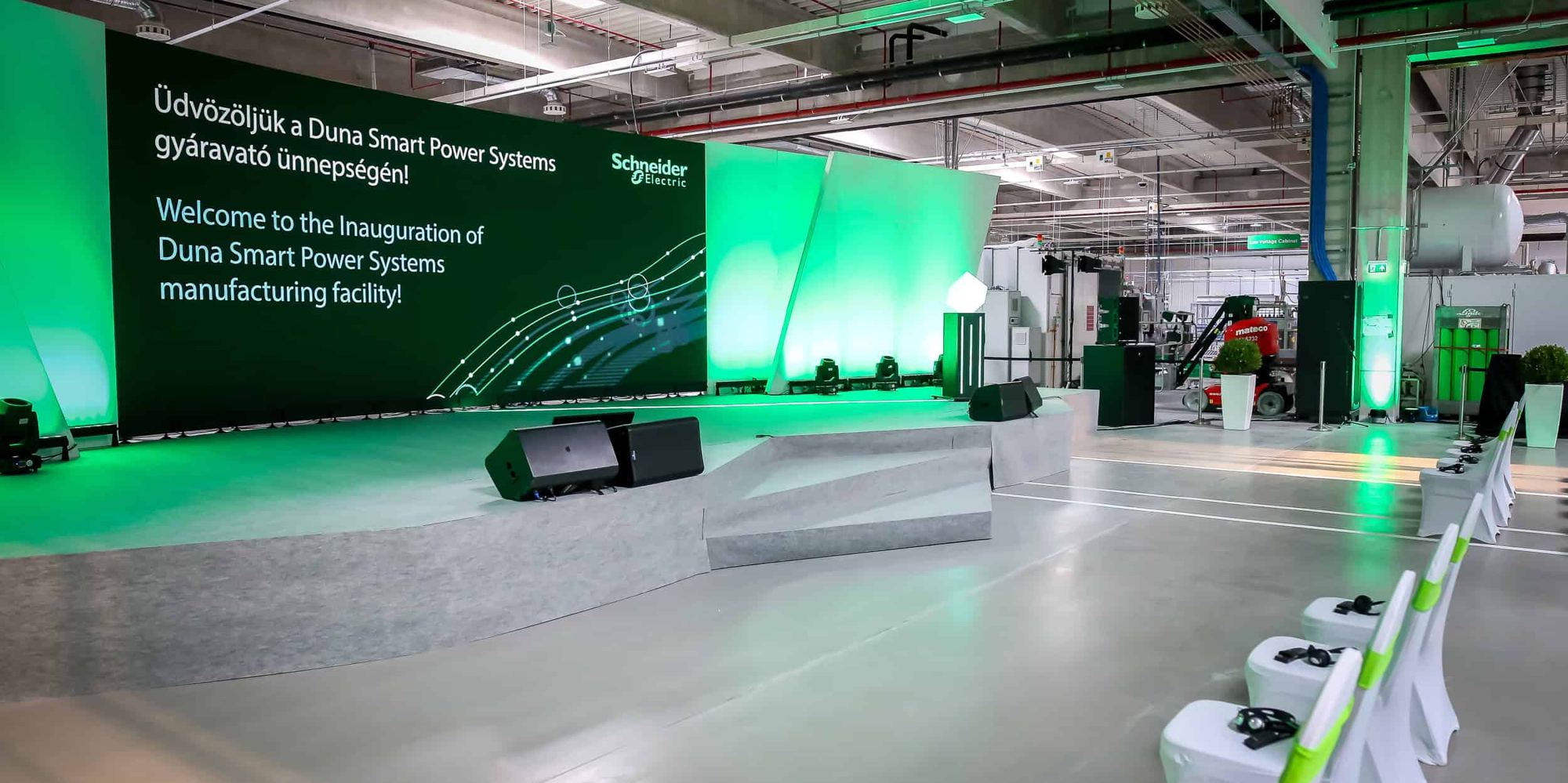 Stage of the Schneider Electric factory opening ceremony